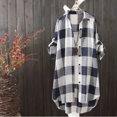 Loose Fashion Plaid Women's Shirt