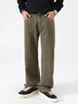 Men's Vintage Wash Wide Leg Jeans - Olive Green -