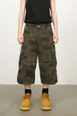 Men's Camouflage Wide Leg Cargo Jeans - Green Camouflage -