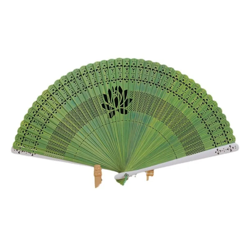 New Chinese Super Fairy Lotus Small Fan Hanfu Qipao Women's Hollow Fan Wedding Photography Props Folding Fan - - Fans