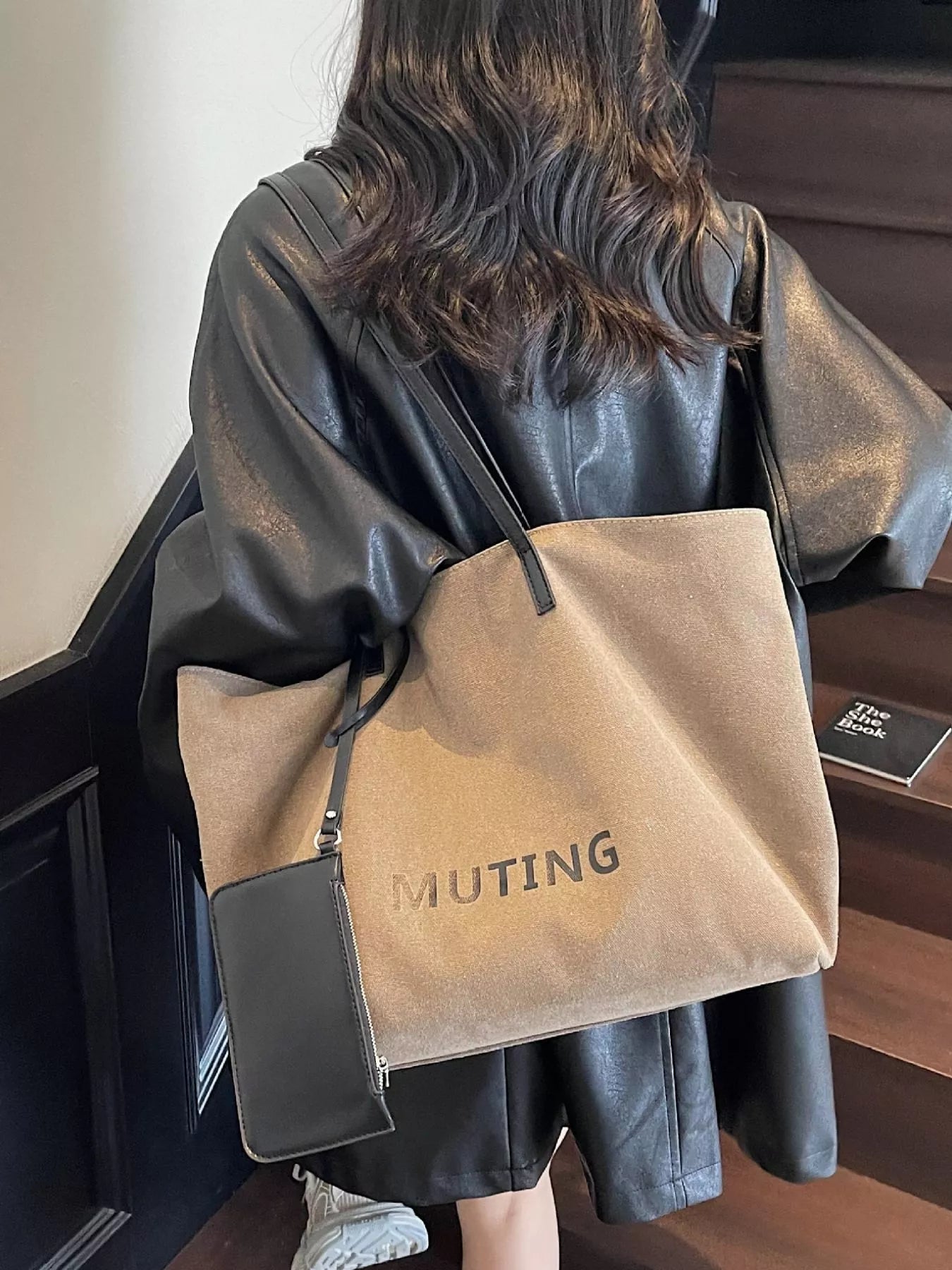 Casual Canvas Tote Shoulder Bag - -