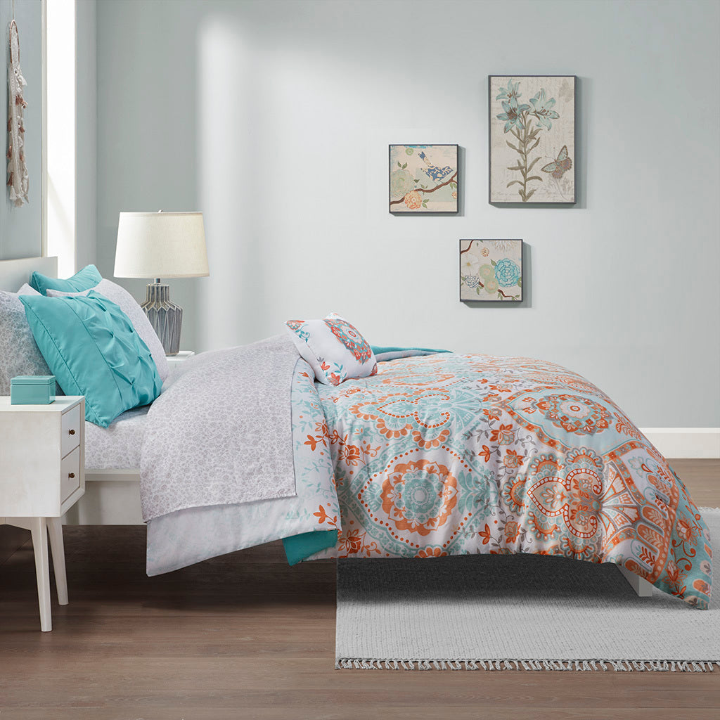 Twin XL Boho Comforter Set with Bed Sheets- HouseOfZazla- {{Product type}}