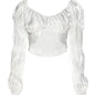 French Romantic Style Off-Shoulder T-Shirt with Ruffles - Apricot color L - Women's Fashion - Women's Clothing - Blouses & Shirts