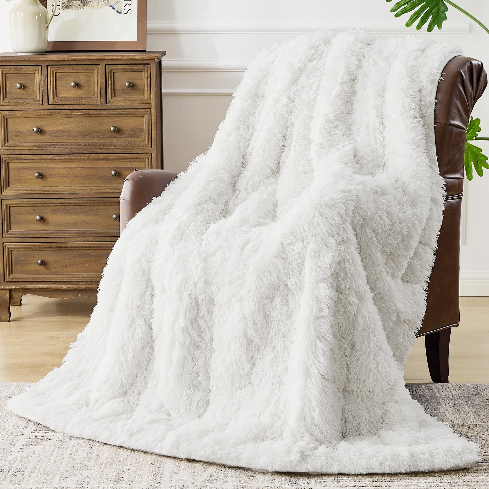 Faux Fur & Sherpa Weighted Blanket - - blanket