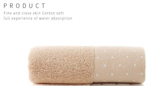 Dot Organic Cotton Bath and Face Towel 34x75 110g Woven 100% Cotton