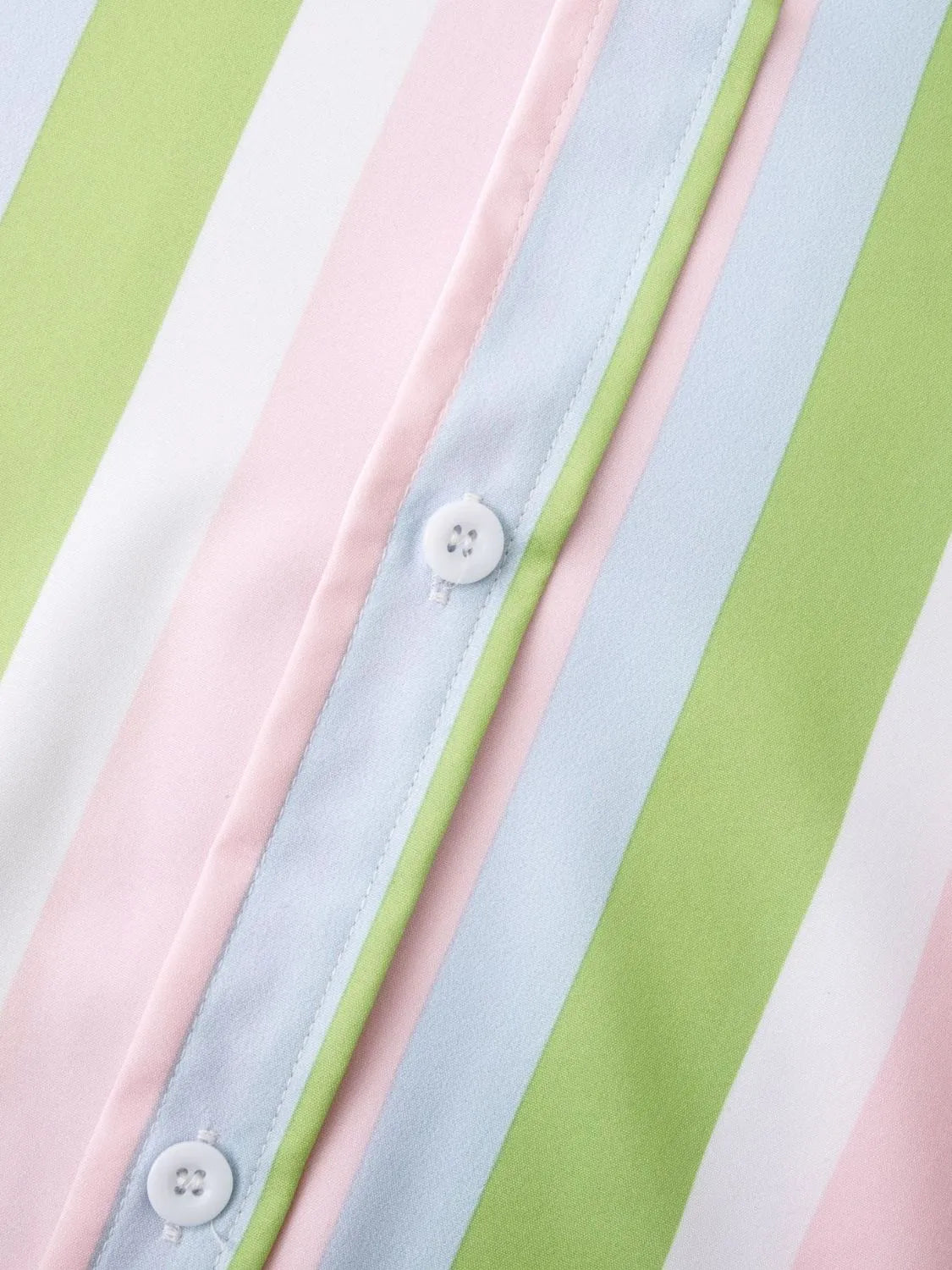 Men's Striped Long Sleeve Button-Up Shirt - -
