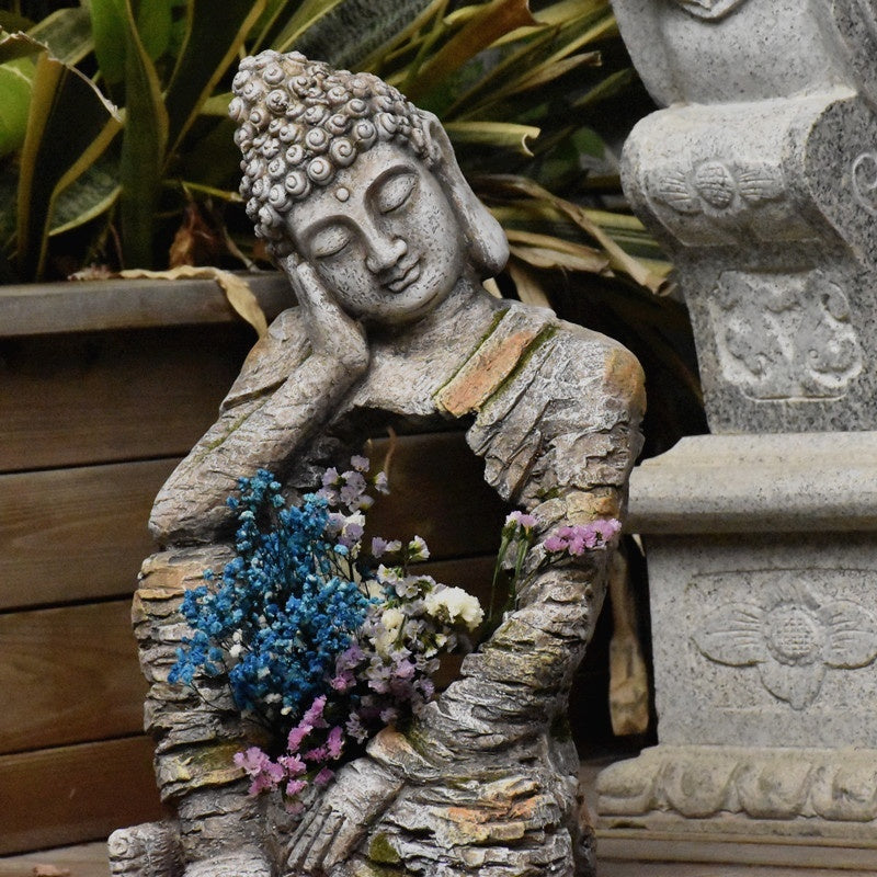 Resin Zen Buddha Garden Statue – Indoor & Outdoor Asian Home Decor - - Garden Statues