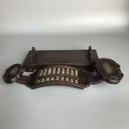 Old Chinese Wood Abacus with Jade Beads - - Statues or Ornaments