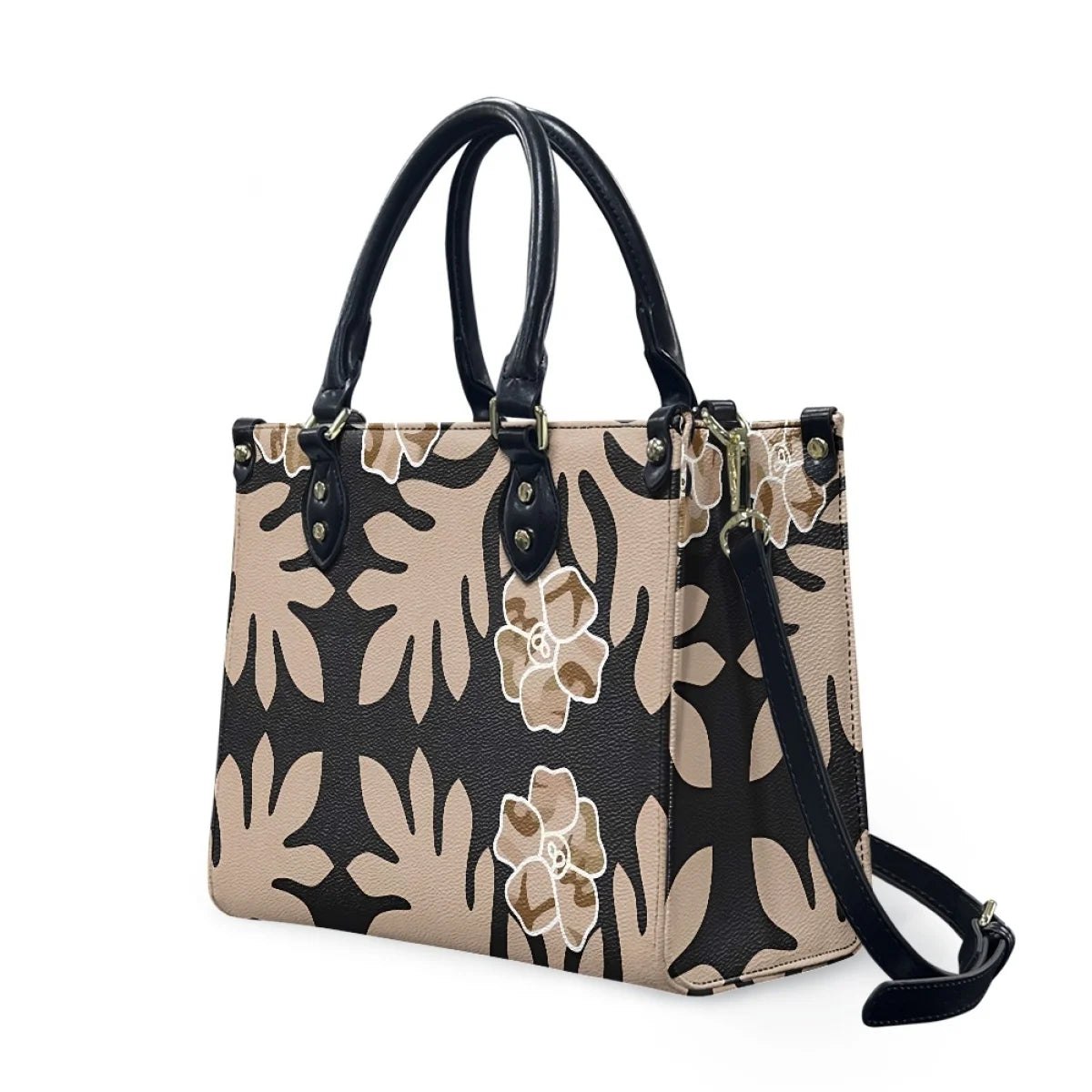 Polynesian Hawaii Tribal Print Tote Bag for Women Shoulder Purse Handbag