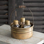 Round Bucket Salt Pepper and Toothpick Caddy - Antique Brass - n a - organizer
