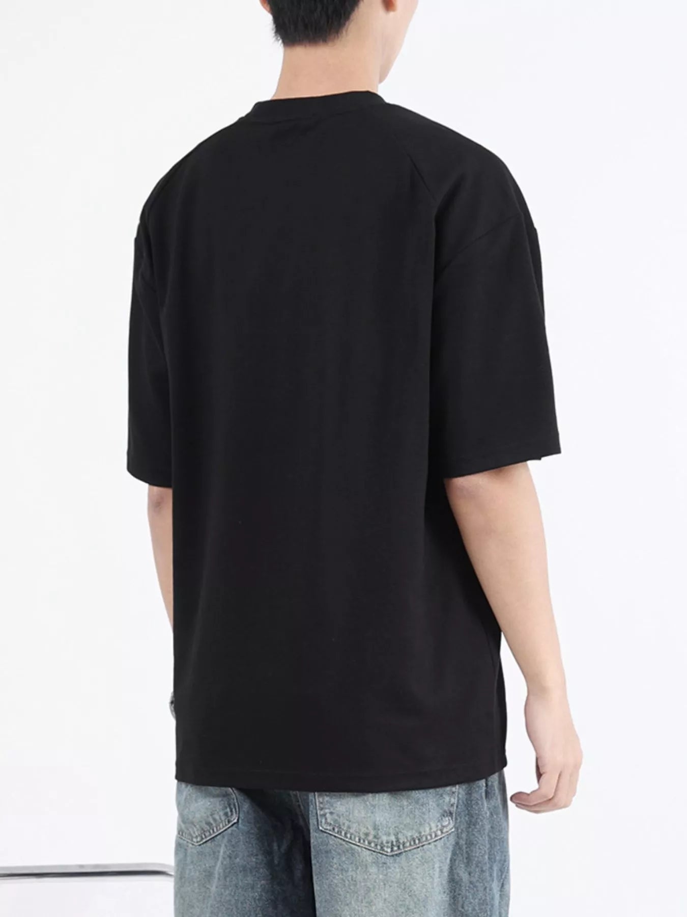 Men's Plus Size Round Neck Relaxed-Fit T-Shirt - -