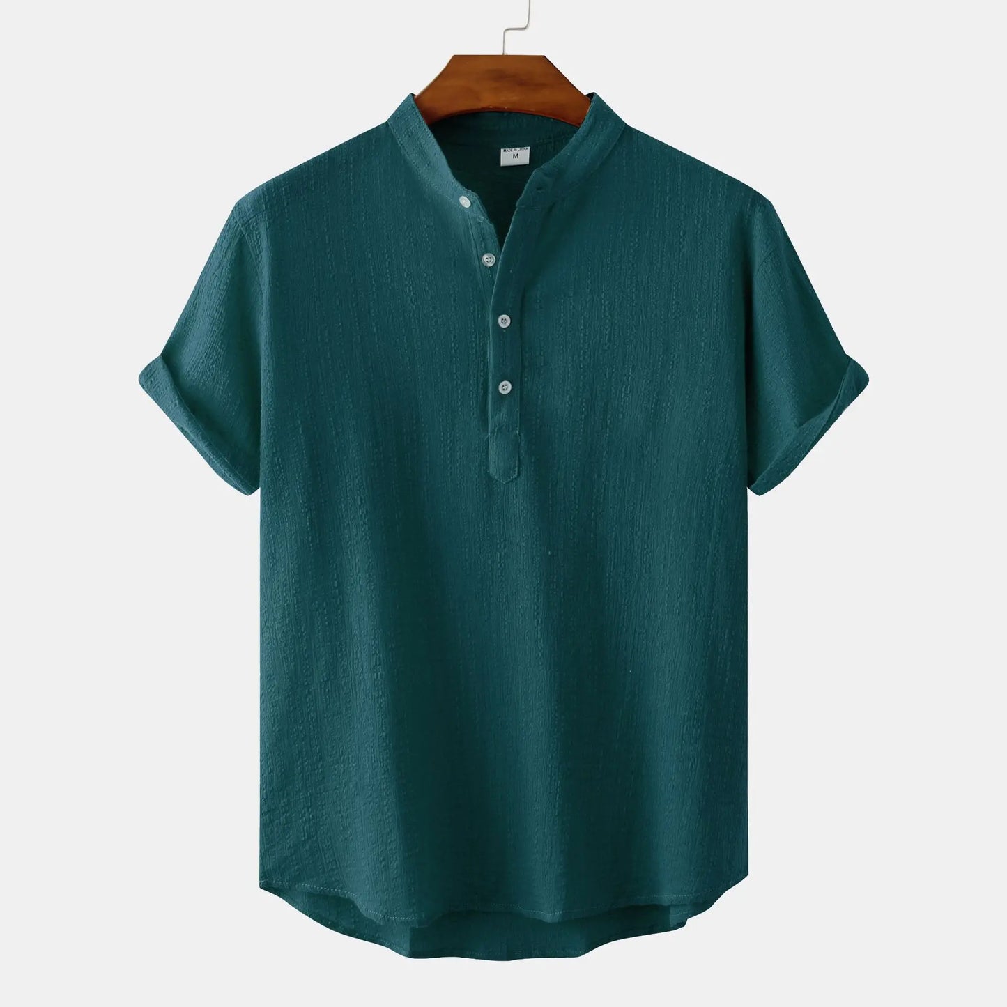 Short Sleeve Linen Henley Shirts