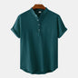 Short Sleeve Linen Henley Shirts