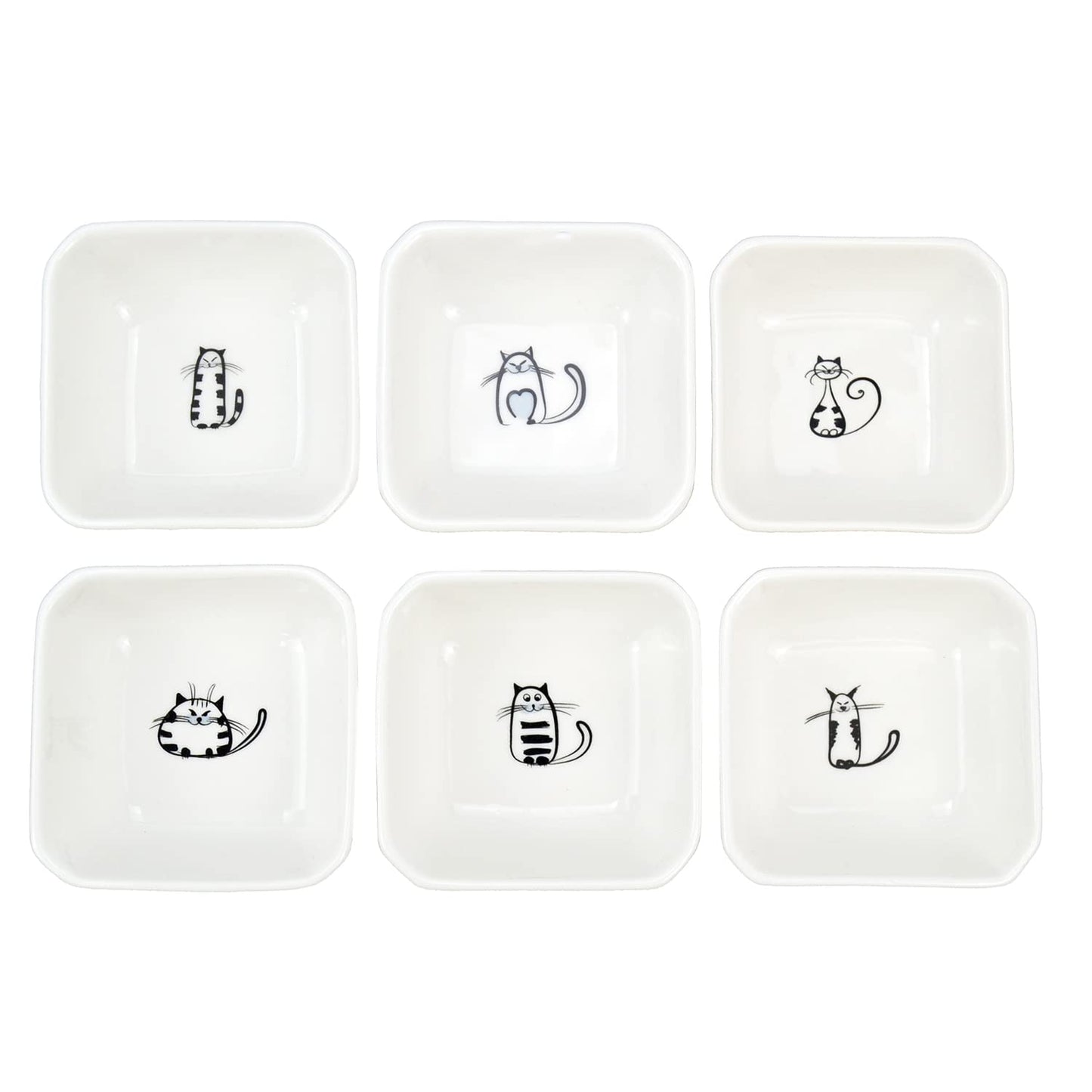 SOCOSY Cat-Themed Ceramic Serving Dishes Set of 6 - - dishes