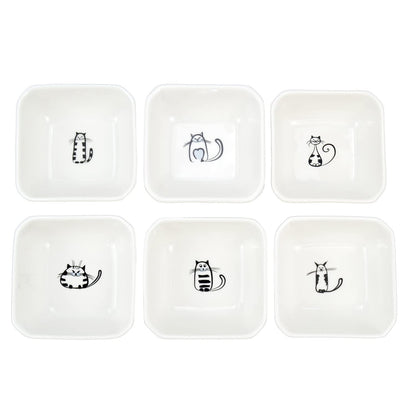 SOCOSY Cat-Themed Ceramic Serving Dishes Set of 6 - - dishes