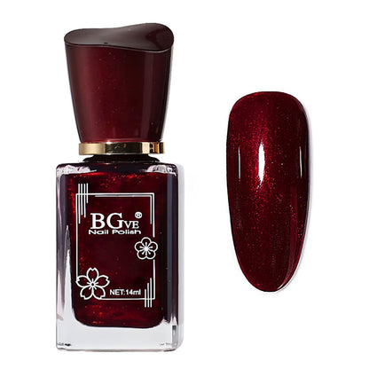 Dark Burgundy Red Nail Polish Quick Dry - Red Glitter Nail Polish - - nail polish