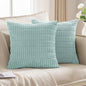 Luxury Corduroy Stripe 2-Pack Pillow Covers - Light Blue 16" x 16" (Pack of 2) - pillow cover