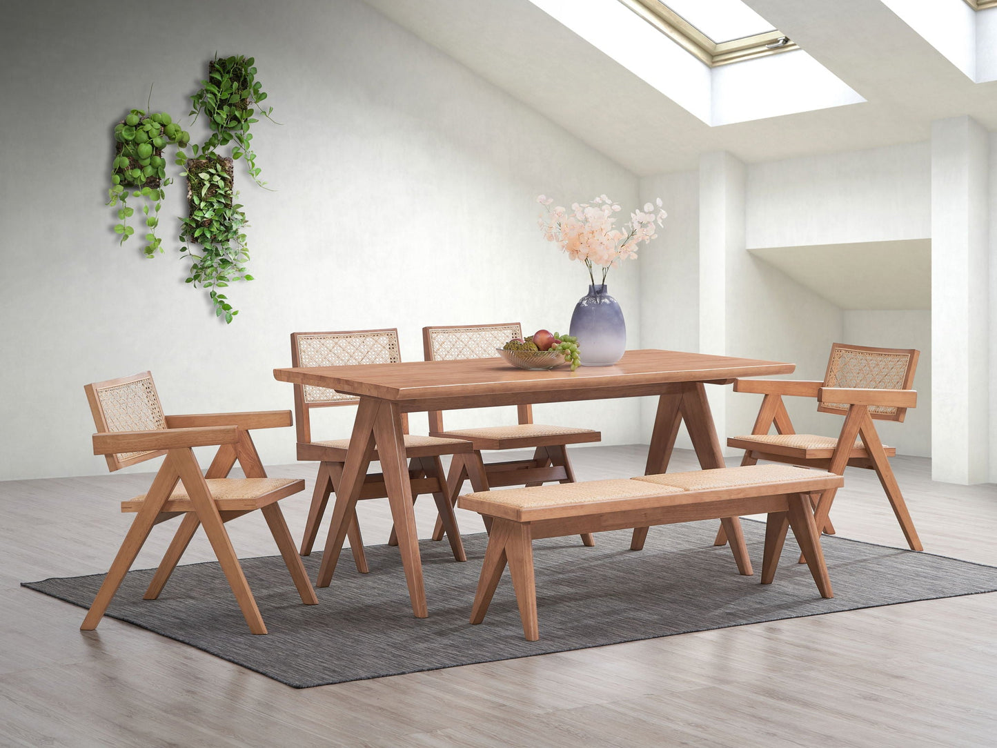 Valentina - 6 Piece Patio Furniture Set - Rattan / Natural- Unique Piece Furniture- {{Product type}}
