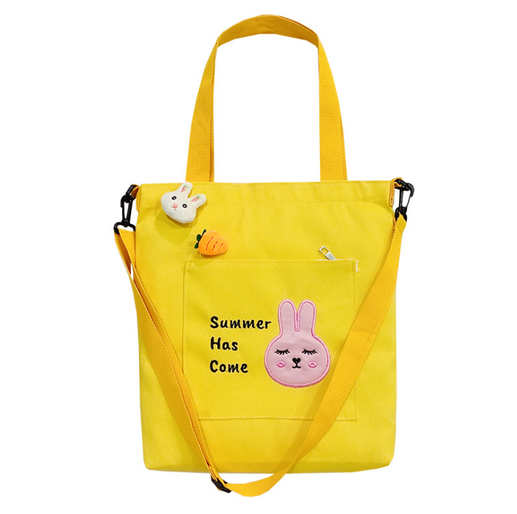Embroidered Large Capacity Shoulder Crossbody Bag - Yellow One Size - tote bag
