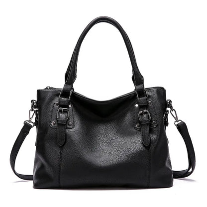 Retro Womens Shoulder Bag - Large Capacity - Black 250mm x 300mm x 50mm - handbag