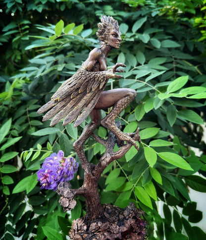 Harpy Statue, Hand Painted Resin Sculpture | Mythical Creature Figurine | Unique Legendary Bird Woman Figurine. Fantasy Art Decor - -