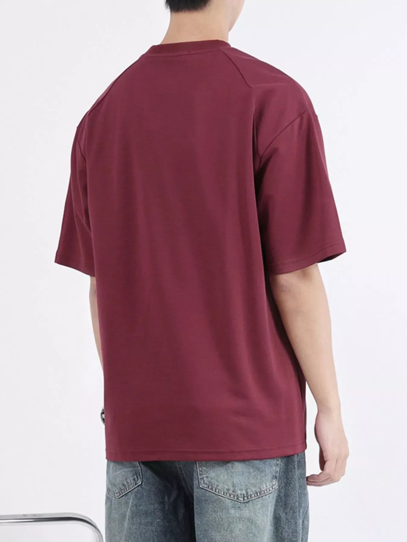 Men's Plus Size Round Neck Relaxed-Fit T-Shirt - -