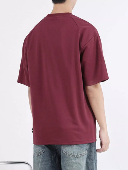 Men's Plus Size Round Neck Relaxed-Fit T-Shirt - -