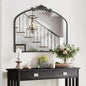 HQiJun Black Decorative Antique Arched Wall Mirror - Black 30"L x 36"W - Mirror