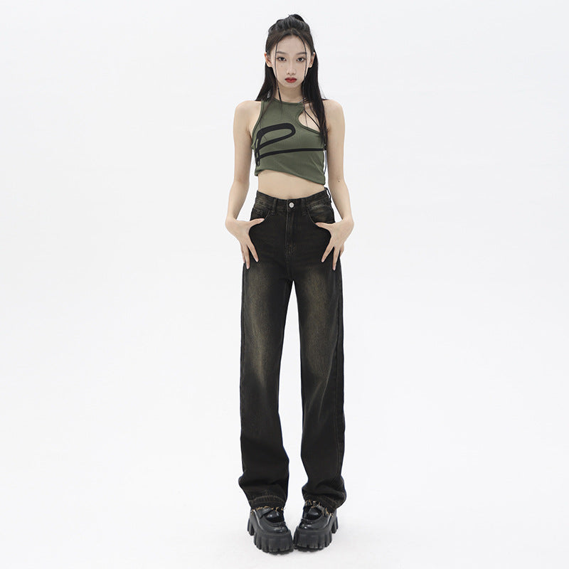 High Waist Wide Leg Jeans for Women - Retro Style - Blue Trousers XS - Women's Fashion - Women's Clothing - Bottoms - Jeans