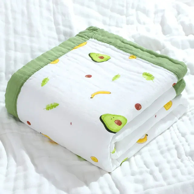 Cotton 6-Layer Unicorn Baby Swaddle Blanket - avocado 6 layers110X110cm - blanket