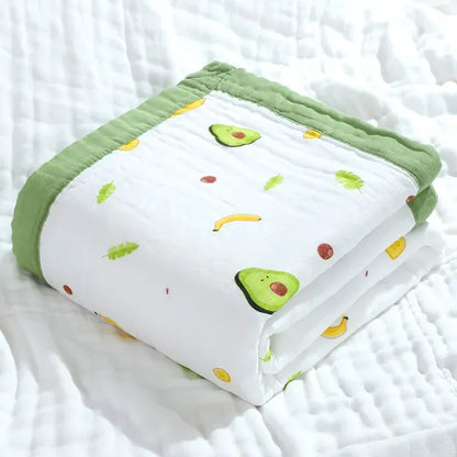 Cotton 6-Layer Unicorn Baby Swaddle Blanket - avocado 6 layers110X110cm - blanket