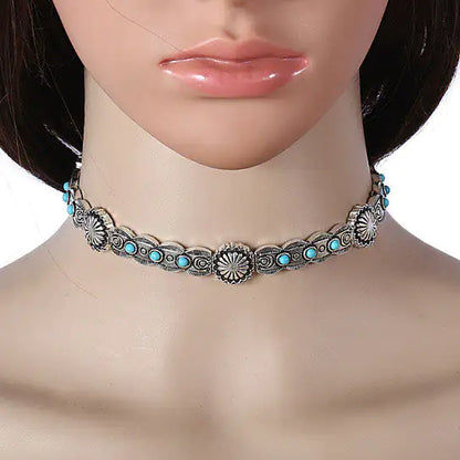 Antique Finish Blue Moon Choker