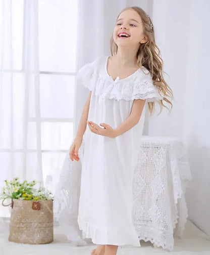 Girls Short Sleeve Pajama Dress - Kia Day Design
