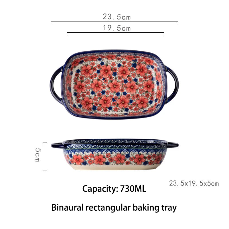 Nonstick Ceramic Baking Plate Pan Round Rectangular Ceramic Baking Dish