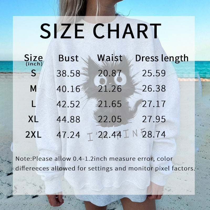 Women's Cute Kitten Graphic Sweatshirt - - StreetWear