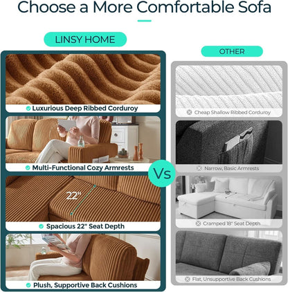 Brown UShaped Convertible Sectional Sofa Bed USBPort- ShipItFurniture- {{Product type}}