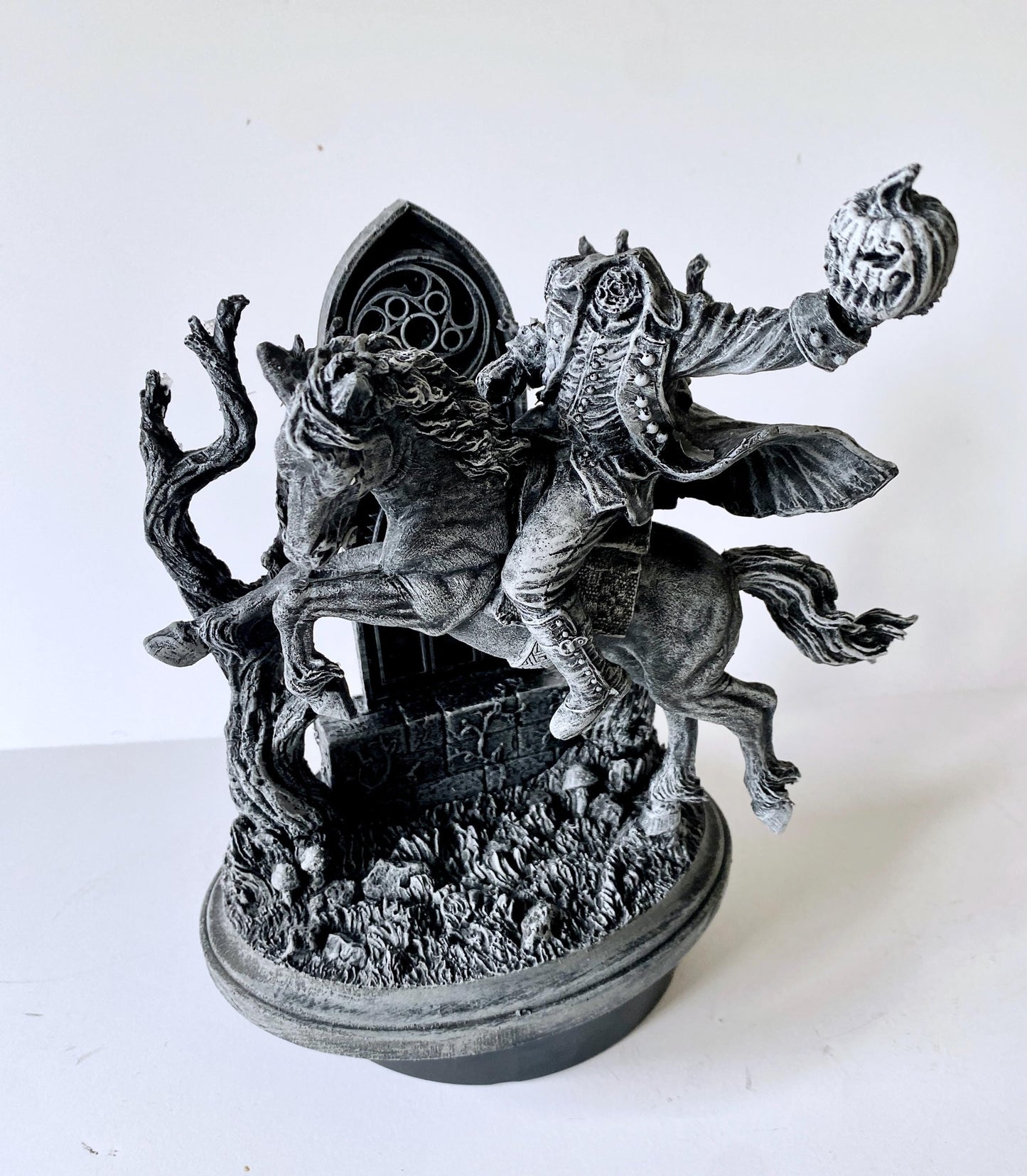 Headless Horseman Riding Statue, Hand Painted Resin Sculpture | Gothic Legend of Sleepy Hollow Figurine | Dark Folklore Art for Spooky Decor - -