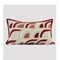 Mid-Century Wabi-Sabi Embroidered Red Jacquard Throw Pillow For The Home - 30X50CM - pillow