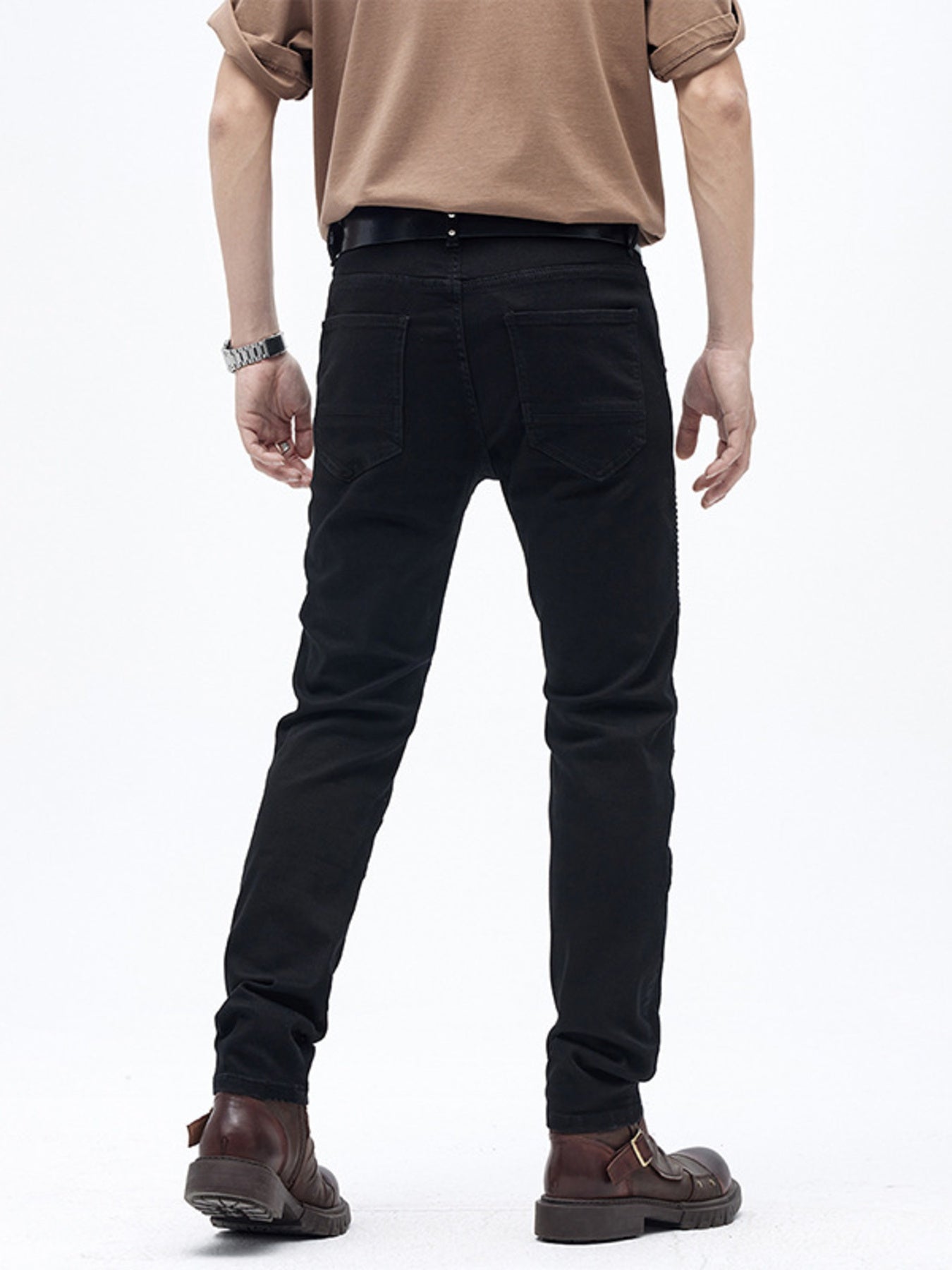 Men's Slim Fit Moto Jeans - -