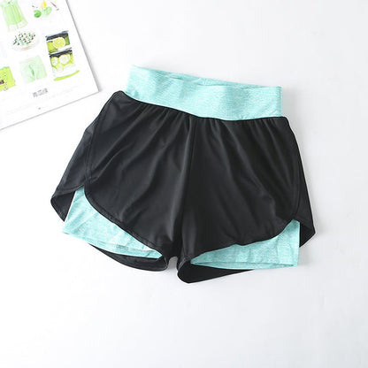 Quick-Drying High-Waist Sports Shorts - Bright green L - shorts