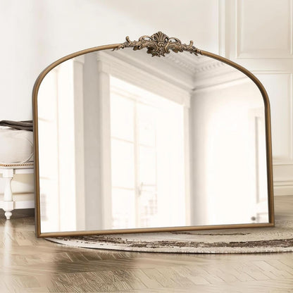 Arched Gold Wall Mirror 40x30 Inches Vintage Ornate - -