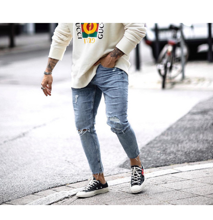Mens Distressed Skinny Jeans - - jeans