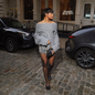 Trendy Off-Shoulder Top Loose Fit with Extra-Long Sleeves for Women - Gray Top M - Women's Fashion - Women's Clothing - Sweaters