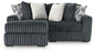 Midnight-Madness - Sectional - Dark Gray 2 Pc. Left Arm Facing Corner Chaise Sectional - Stationary Sectionals