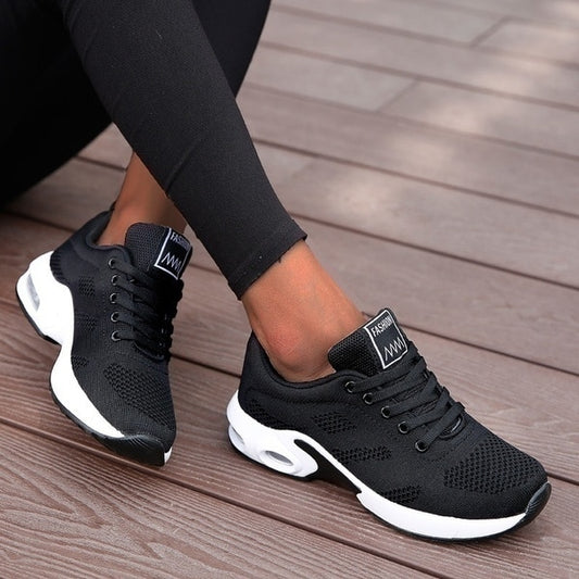 Womens Breathable Casual Running Shoes - Black 40 - shoes