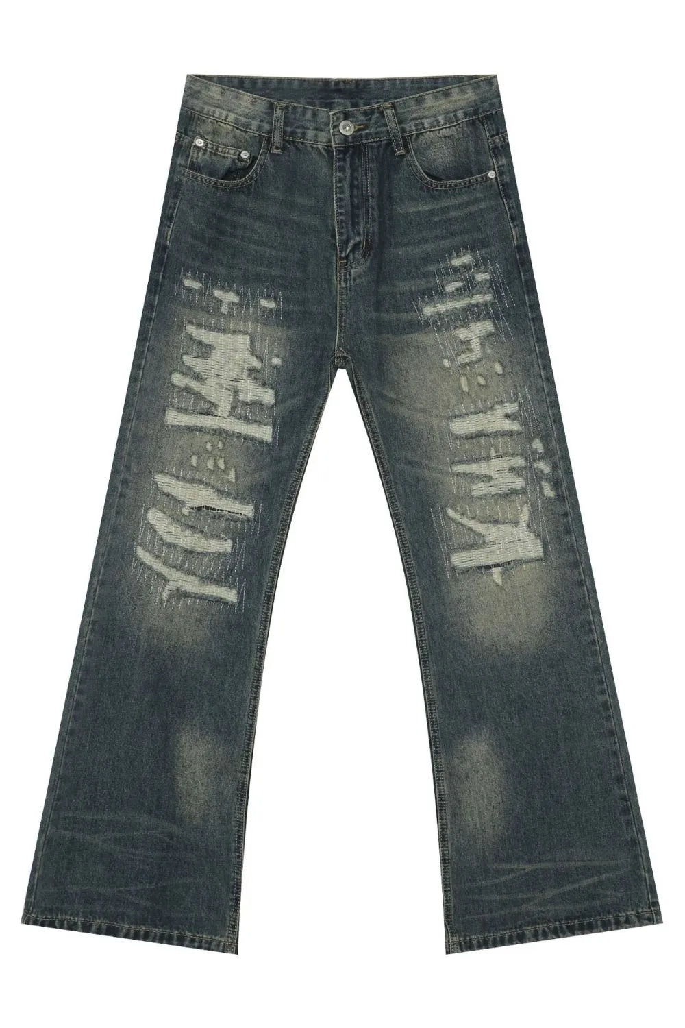 Men's Distressed Jeans - -