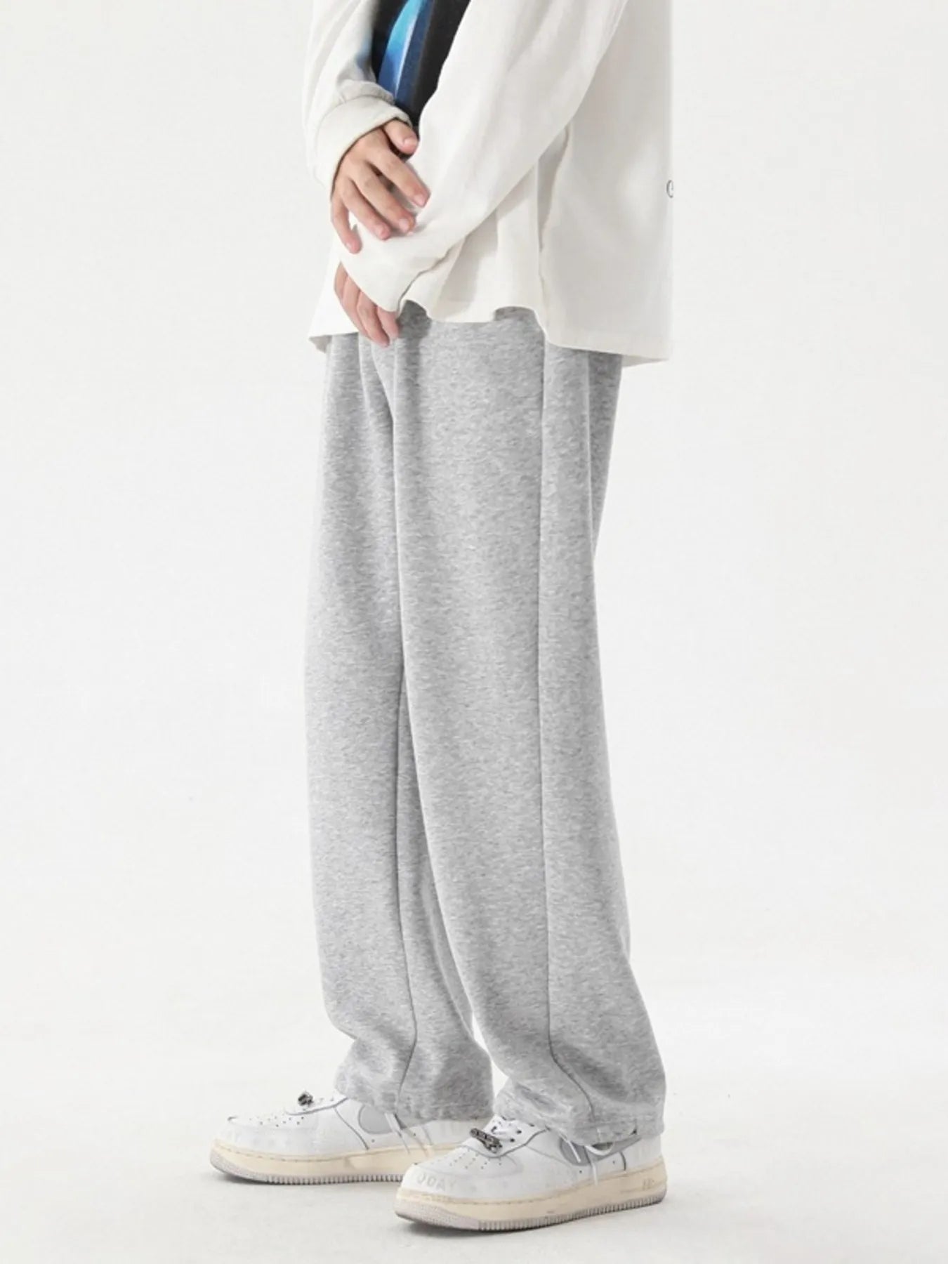 Men's Plus Size Casual Loose-Fit Sweatpants - Gray -