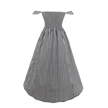 European Style Off-Shoulder Irregular Dress - - dress