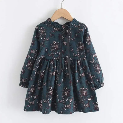 Girls Princess Dress Floral Dress dark green