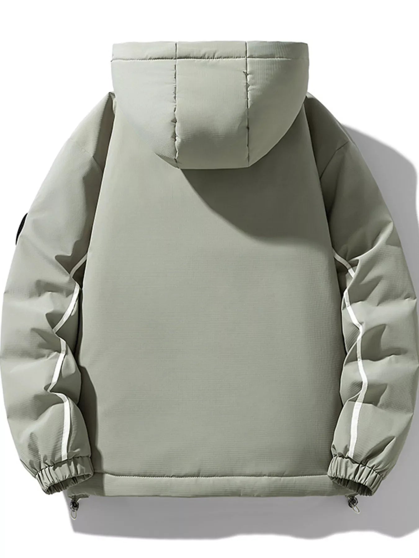 Men's Plus Size Contrast Hooded Puffer Jacket - -